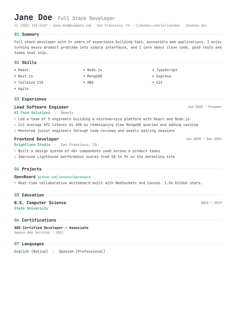 Terminal template
